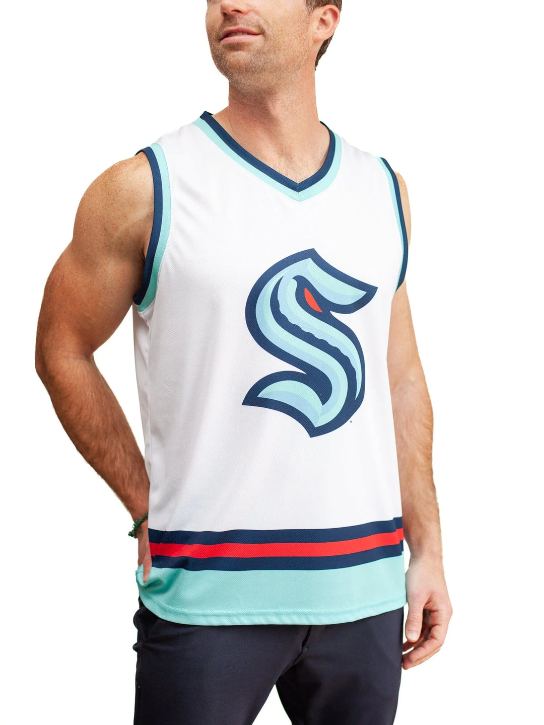 NHL Seattle Kraken Hvit Hockey Singlet for menn